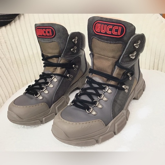 Gucci Men\'s Boots in Gray and Tan main image 13